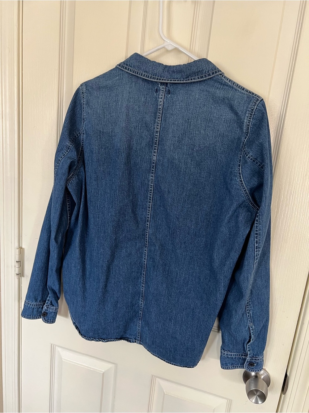 J.Crew Jeans Chambray Popover Shirt Medium 100% Cotton Denim Utility Top - Picture 14 of 14